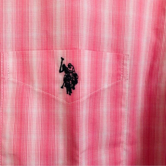 U.S. POLO ASSN MEN'S SHIRT SIZE XXL STRETCH COLLARED NECK BUTTON DOWN STRIPED - Picture 5 of 7